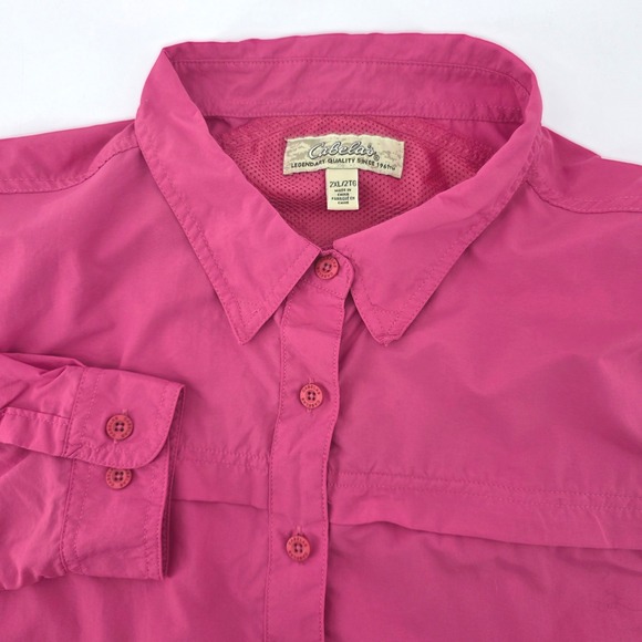 Cabela's Tops - Cabelas Womens 2XL Pink Long Sleeve Fishing Shirt UPF 50 Vented Roll Tab